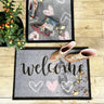 My Nylon Pattern Welcome Hearts Washable Non-Slip Modern Hallway Runner Rug - Small 50 x 75 cm (2'x2'5")