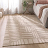 Origins Pathway Cream Non-Slip Cotton Abstract Rug - Small 80 x 150 cm (2'6"x5')