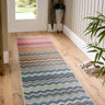 My Mat Candy Washable Home Entrance, Kitchen, Hallway, Entryway Non-Slip Rug in Zig Zag Rainbow Multi Colours in 67 x 200 cm