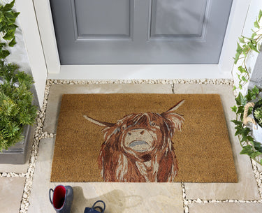 My Printed Coir Highland Cow Doormat 45x75 cm