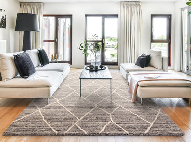 Noah Bohomian Moroccan Berber Abstract Wool Rug in Charcoal Grey - Medium 120x170 cm (4'x5'6")