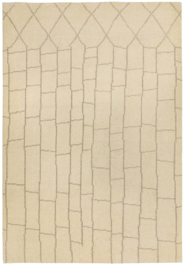 Amira AM05 Hand Made Moroccan Berber Rug in Beige Natural - Medium 120x170 cm (4'x5'6")