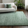 Asiatic London Atlas Thick Pile Sage Green Polypropylene Shaggy Textured Rug - Small 80x150 cm (2'6"x5')