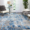 Prismatic By Luxury Silky Tufted PRS10 Blue Handmade Wool Viscose Abstract Rug - Large 168x226 cm (5'6"x7'5")