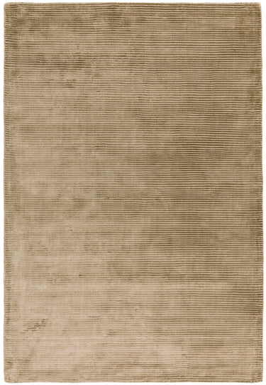 Bellagio Modern Plain Loop Striped Shiny Viscose Hand Woven Taupe Rug - Medium 120x180 cm (4'x6')