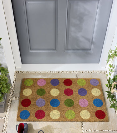 My Printed Coir Spots Natural Multi Doormat 45x75 cm