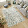 Consept Looms Liberty LIB301 Ivory Blue Washable Non-Slip Traditional Floral Rug - Large 160x230 cm (5'3"x7'7")