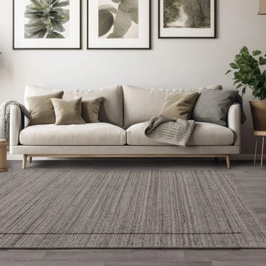 Larson Braided Hand Woven Natural Undyed Wool Charcoal Grey Rug - Medium 120x170 cm (4'x5'6")