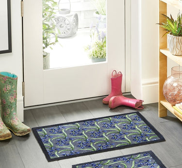 My Nylon Pattern Bluebells Washable Non-Slip Bordered Rug - Small 50 x 75 cm (2'x2'5")