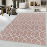 Efor New Design Rose Pink Jute Polypropylene Geometric Rug - Small 80x150 cm (2'6"x5')