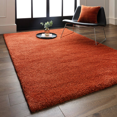 Asiatic London Atlas Thick Pile Orange Polypropylene Shaggy Textured Rug - Small 80x150 cm (2'6"x5')