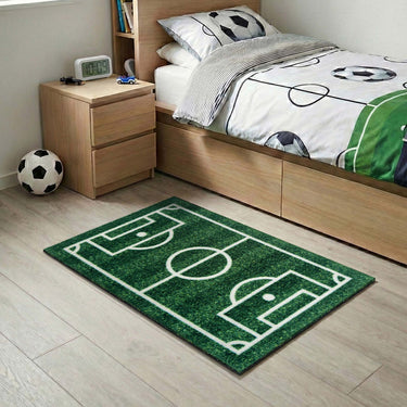 My Nylon Pattern Football Pitch Washable Non-Slip Rug 65x100 cm