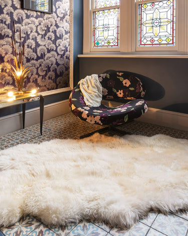 Asiatic London Genuine Fluffy Natural Hide White Hand-Woven Sheepskin Shaggy Textured Rug - Double (Runner): 60 x 180 cm → 2' x 6'
