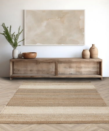 Cedar Natural Jute Hand Woven Reversible Flatweave Rug in Natural Ivory - Medium 120x170 cm (4'x5'6")