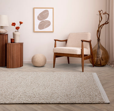 Elm Taupe Brown Rug Chunky Boucle Modern Plain Hand Woven Wool Viscose Rug - Medium 120x170 cm (4'x5'6")