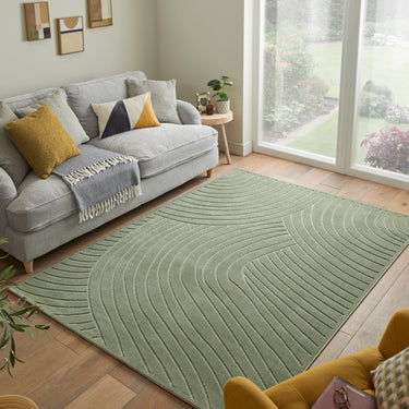 Consept Looms Maze MAZ105 Green By Concept Geometric Textured Modern Rug - Medium 120x170 cm (4'x5'6")