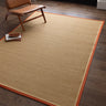 Asiatic London Bordo Boucle Sisal Rust Linen Border Natural Beige Jute Cotton Textured Flatweave Rug - Large 160 x 230 cm (5'3"x7'7")