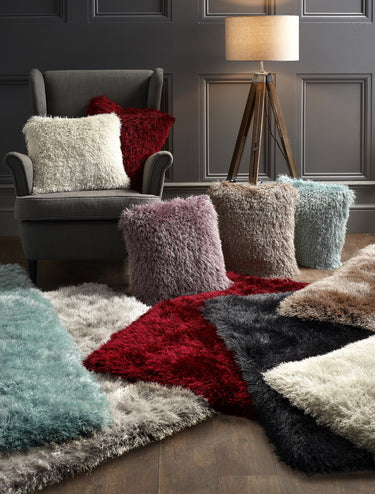 Phoenox Origins Extravagance Fluffy Various Colours x1 Square Plain Soft Cushion - Mink