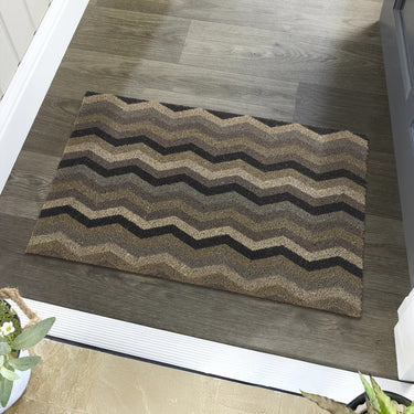My Printed Coir Ocean Zig Zag Non-Slip Doormat 45x75