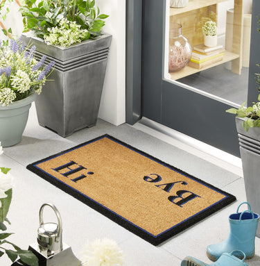 My Printed Coir Hi Bye Indoor Outdoor Non-Slip Bordered Doormat 45x75