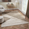 Orbit Tundra 3D Beige Abstract Geometric Textured Hallway Runner Rug - Medium 120x170 cm (4'x5'6")