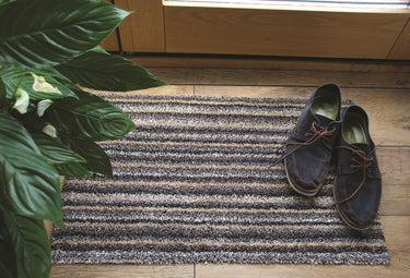 My Candy Linen Beige Brown Washable Cotton Striped Doormat - Small 50 x 75 cm (2'x2'5")