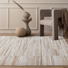Anders AN08 Charm Linear Soft Shimmer Beige Natural Abstract Geometric Textured Striped Rug - Medium 120x160 cm (4'x5'4")