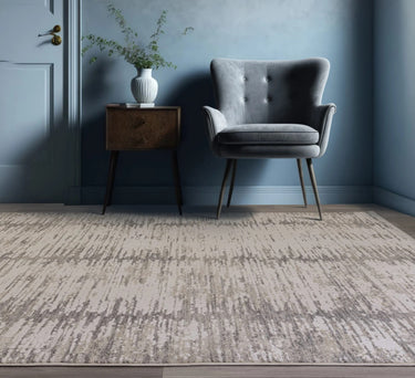 Anders AN14 Charm Linear Shimmer Grey Natural Abstract Textured Boho Rug - Medium 120x160 cm (4'x5'4")