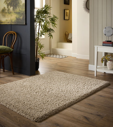 Hadley Thick Fluffy Beige By Polypropylene Shaggy Modern Rug - Large 160x230 cm (5'3"x7'7")