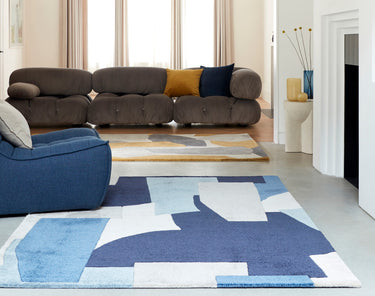 Asiatic London Romy Element Hand-Tufted Blue Wool Modern Soft Rug - Medium 120x170 cm (4'x5'6")