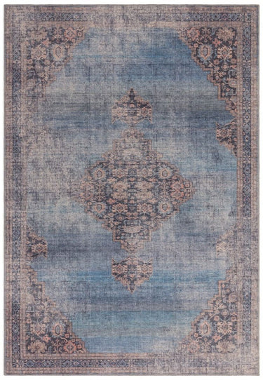 Asiatic London Kaya Dana KY08 Classic Medallion Multicolour Washable Cotton Chenille Persian Rug 120x170 cm
