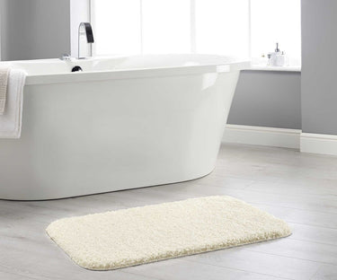 Dip and Drip Buddy Ivory Washable Non-Slip Polypropylene Shaggy Bath Mat - Rectangle 50x80 cm