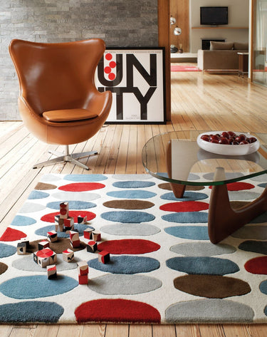 Asiatic London Matrix Sofia MAX33 Red Teal Wool Viscose Geometric Textured Rug 200x300 cm