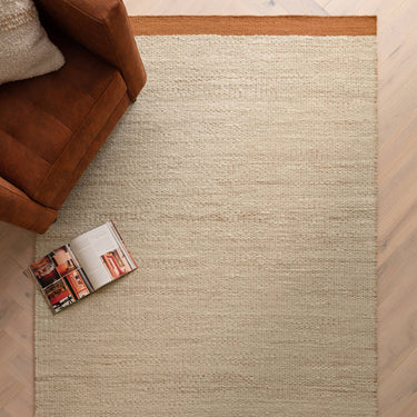 Asiatic London Lima Natural Weaves Rust Contrasting Edge Hand-Woven Wool Cotton Textured Rug - Medium 120 x 170 cm (4'x5'6")