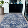 Asiatic London Nova Antique NV10 Blue Polypropylene Traditional Vintage Abstract Rug - Small 80x150 cm (2'6"x5')