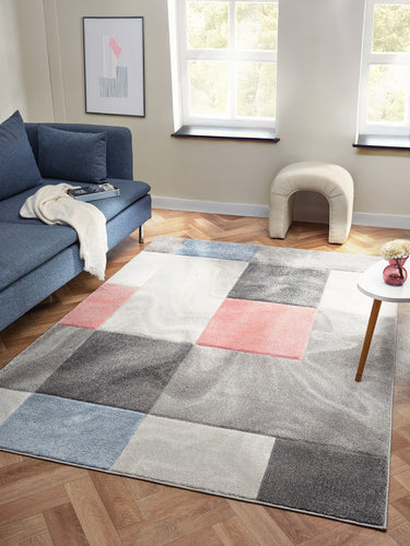Orbit Riga 3D Multi Abstract Geometric Textured Hallway Runner Rug - X-Large 200x290 cm (6'7"x9'6")