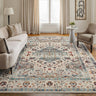 Kashan VKA10 Medallion Teal Multi Polypropylene Traditional Vintage Floral Rug - 61 x 115 cm (2'x4')