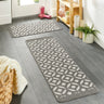 My Stain Resistant Crescent Pattern Silver Washable Non-Slip Polypropylene Geometric Hallway Runner Rug - 50x80 cm (1'8"x2'7")