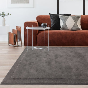 Asiatic London Rise Soft Silky Shiny Charcoal Grey Hand-Carved Wool Viscose Cotton Rug - Medium 120x170 cm (4'x5'6")