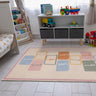 My Play Pastel Hopscotch Kids Washable Non-Slip Soft Rug 100x150 cm