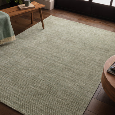 Asiatic London Hazy Pistachio Green Soft Blend Striped Hand-Woven Wool Cotton Textured Rug - Medium 120x170 cm (4'x5'6")