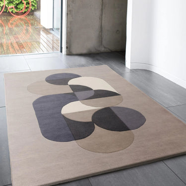Asiatic London Matrix Statement MAX92 Retro Tufted Grey Blue Handmade Wool Abstract Geometric Rug - Medium 120x170 cm (4'x5'6")