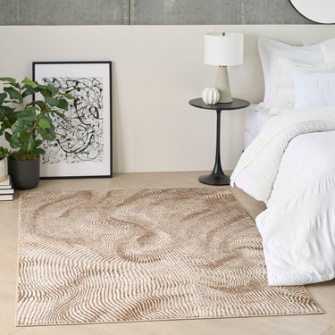 DKNY Central Park West DK001 Beige Brown Jute Abstract Textured Rug - 119 x 180 cm (3'11"x5'11")