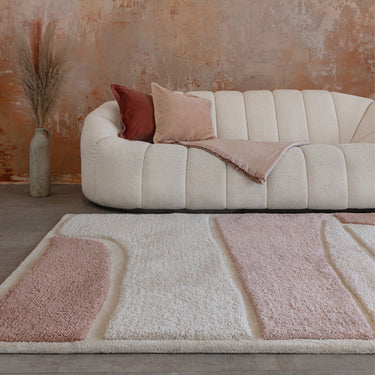 Asiatic London Horizon Clay Tufted Cotton Abstract Geometric Textured Rug - Large 160x230 cm (5'3"x7'7")