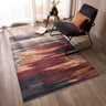 Washable Contemprary Abstract Sedona Rust/Navy Rug - Small 80x150 cm (2'6"x5')