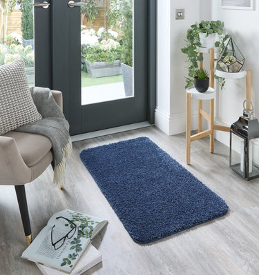 Origins My Midnight Blue Washable Non-Slip Polypropylene Shaggy Rug - X-Small 60x100 cm (2'x4')