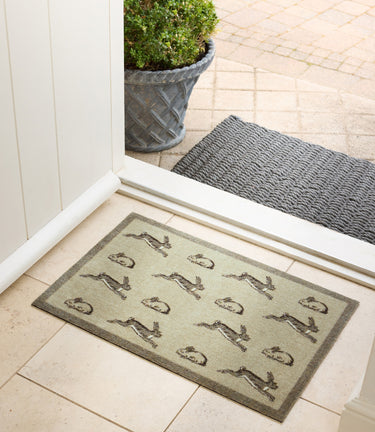Emily Bond Rabbits and Hares Natural Washable Indoor Rug and Runner - Small 50 x 75 cm (2'x2'5")