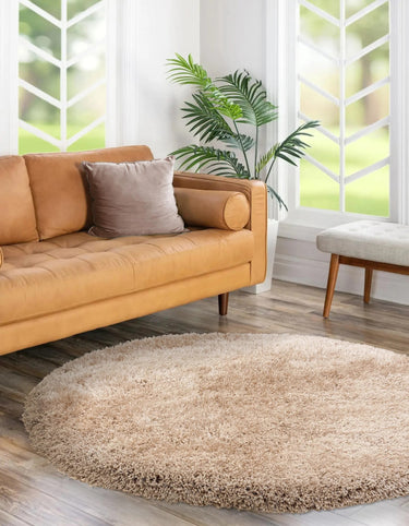 Asiatic London Cascade Cosy Soft High Pile Silky Shiny Hand-Woven Shaggy Textured Round Rug 160x160 cm - Round 160x160 cm (5'3"x5'3")