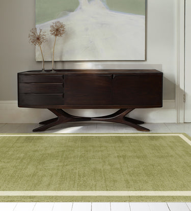 Asiatic London Albi Green Border Classic Pure Wool Bordered Modern Rug - Medium 120x170 cm (4'x5'6")