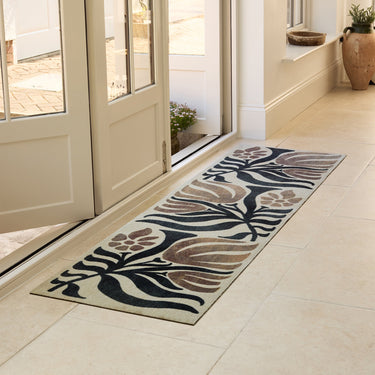 My Mat Studio Collection Botanic Hallway Entryway Runner Rug in Grey Blue 65 x 230 cm